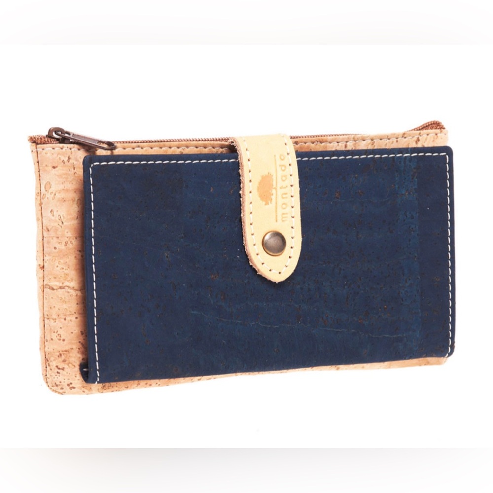 Navy and Tan Cork Wallet